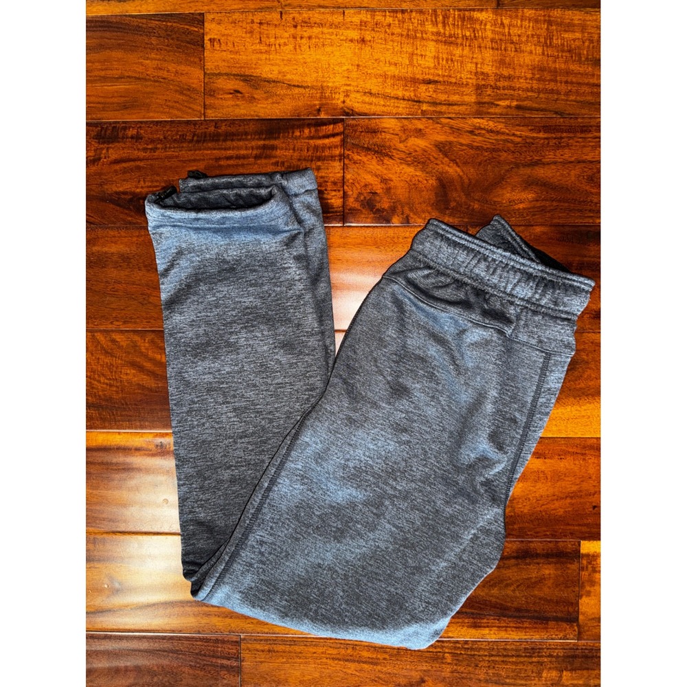 AND1 Joggers Mens Small Charcoal Grey Excellent Fleece Lined Bungee Hem Pants